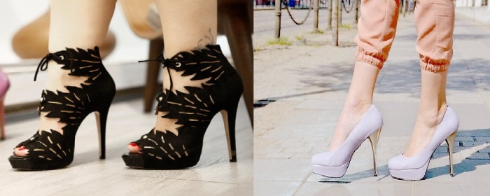 farklı modelde topuklu ayakkabılar