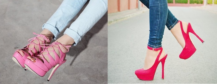 pembe topuklu ayakkabı örnekleri