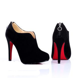 fermuar suslemeli ince topuklu siyah suet ayakkabilar Siyah Süet Yüksek Platform Topuklu Ayakkabılar 3