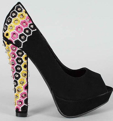 kalin topuklu islemeli zimbali siyah suet ayakkabilar Siyah Süet Yüksek Platform Topuklu Ayakkabılar 4