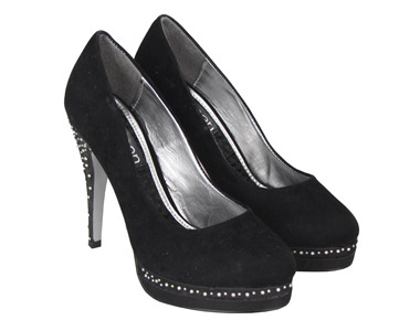 parlak tas suslemeli abiye siyah topuklu ayakkabilar Siyah Süet Yüksek Platform Topuklu Ayakkabılar 13