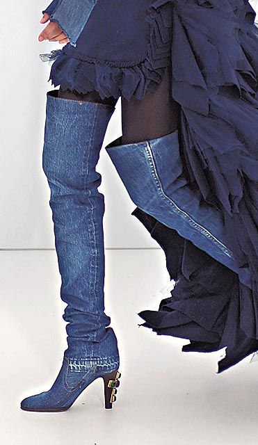 Mavi kot jean cizme modeli Yeni Sezon Uzun Çizme Modelleri 24