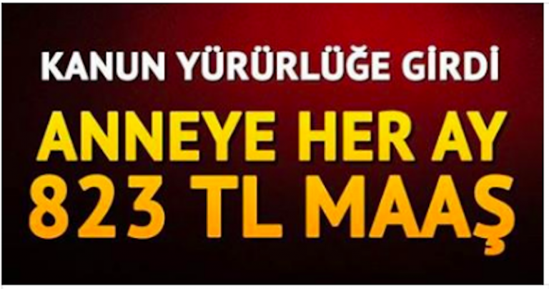 Torba yasa ile yürürlüğe girdi! Anneye her ay 823 TL maaş…