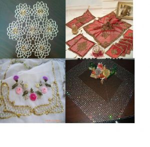 Boncuklu Pullu Salon Takımı Örtüleri Modelleri